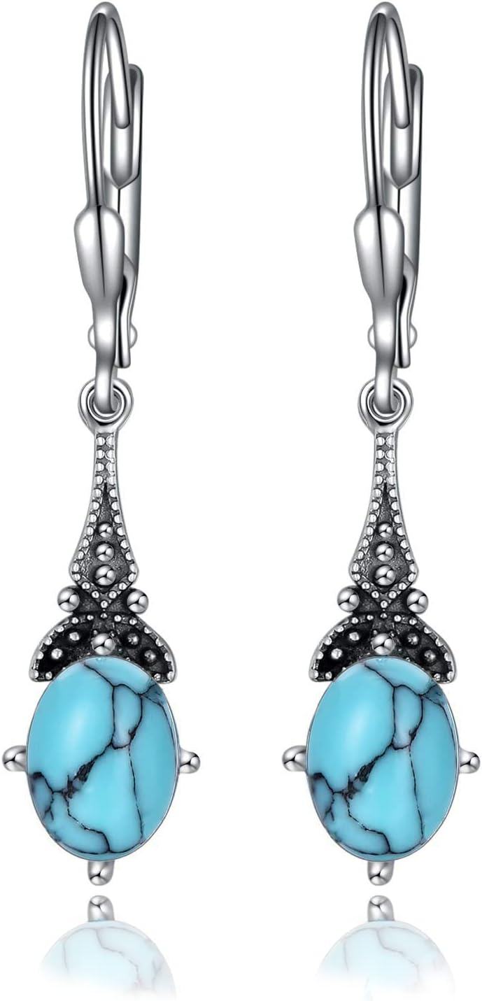 Sterling Silver Austrian Crystal Vintage Drop Dangle Leverback Earrings-0-1