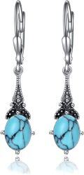 wholesale Sterling Silver Austrian Crystal Vintage Drop Dangle Leverback Earrings-0-15
