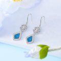 wholesale 925 Sterling Silver Turquoise Drop Earrings with Flower and Celtic Design-0-1