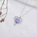wholesale TOUPOP Butterfly Necklaces For Women Butterfly Gift Butterfly Pendant S925 Sterling Silver For Women Daughter Girlfriend Sister Mother Day Birthday (purple Crystal Heart) -0-6