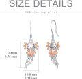 wholesale 925 Sterling Silver Angel with Shell and Wings Dangle Drop Earrings  for Women Girls-0-2