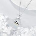 wholesale 925 Sterling Silver Penguin Family Heart Pendant Necklace with Snowflake and Cubic Zirconia Accents-0-4