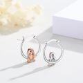 wholesale 925 Sterling Silver Gold Plated Basset Hound Dog Hoop Earrings for Girls' Gifts-0-2