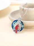 wholesale TOUPOP Cardinal Necklaces For Women Sterling Silver Cardinal Necklace Pendant With Crystal Cardinals Appear When Angels Are Near Cute Bird Jewelry Gifts -0-1