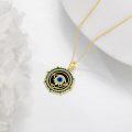 wholesale 925 Sterling Silver Evil Eye Necklace with Blue Enamel and Gold Plated Chain for Women-0-4