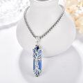 wholesale 925 Sterling Silver Blue Agate Healing Crystal Tree of Life Pendant Necklace-0-2