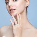 wholesale 925 Sterling Silver Five Stone Gold Plated Ring With Clear Stones-0-2