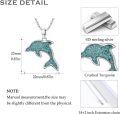 wholesale 925 Sterling Silver Turquoise Dolphin Pendant Necklace for Women - Hypoallergenic  48cm Chain Length-0-4