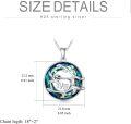 wholesale 925 Sterling Silver Blue Crystal Sloth Pendant Necklace Gift for Her-0-3