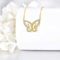 wholesale 14K Gold Diamond Butterfly Pendant Necklace for Women Gifts for Her Mother's Day Anniversary Valentines' Day Birthdays-0-4