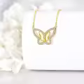 wholesale 14K Gold Diamond Butterfly Pendant Necklaces Wholesale for Women Gifts for Her Mother's Day Anniversary Valentines' Day Birthdays-0-4