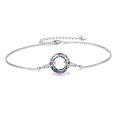wholesale 925 Sterling Silver Infinity Circle Bracelet Wholesale With Rainbow Charm-0-16