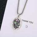 wholesale 925 Sterling Silver St Francis of Assisi Medal Necklace with Abalone Shell and Animal Elements-0-2