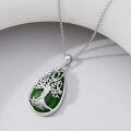 wholesale 925 Sterling Silver Tree Of Life Pendant Necklace Wholesale With Green Gemstone-0-68