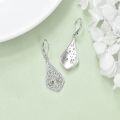 wholesale 925 Sterling Silver Filigree Tree of Life Heart Drop Leverback Earrings-0-3