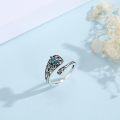 wholesale 925 Sterling Silver Spoon Ring with Hummingbird Vintage Adjustable Women s Jewelry-0-3