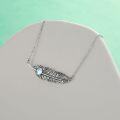 wholesale 925 Sterling Silver Rainbow Moonstone Feather Pendant Necklace for Women Native American Style Gemstone s-0-4