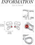 wholesale 925 Sterling Silver Heartbeat Red Crystal Stud Earrings Medical Gift for Nurses-0-1