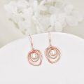 wholesale 925 Sterling Silver Pink Pearl Swirl Circle Drop Dangle Earrings-0-17