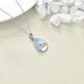 wholesale 925 Sterling Silver Teardrop Pendant with Fox and Star Design - Mother's Day Gift for Her-0-3