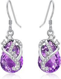 wholesale 925 Sterling Silver Birthstone Drop Dangle Earrings for Women Gifts-06 Jun