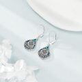 wholesale 925 Sterling Silver Teardrop Sunflower Abalone Shell Inlay Leverback Earrings-0-2