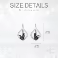 TOUPOP Sterling Silver Stone Animal Leverback Hoop Earrings-0-4