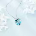 wholesale 925 Sterling Silver Blue Crystal Butterfly Heart Stethoscope Pendant Necklace Wholesale for Nurses Doctors Gifts-0-2