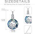 wholesale 925 Sterling Silver Blue Crystal Sloth Locket Necklace Gift for Her-0-3