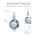 wholesale 925 Sterling Silver Sloth Necklace With Blue Crystal And Vine Design-0-3