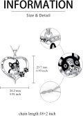 wholesale 925 Sterling Silver French Bulldog Heart Paw Print Love You Forever Pendant Necklace for Women-0-5