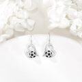 wholesale 925 Sterling Silver Heart-Shaped Soccer Ball Drop Earrings for Women Girls Sports Lover Gift-0-2