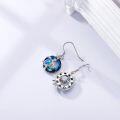 wholesale 925 Sterling Silver Blue Opal Crystal Sea Turtle Drop Earrings for Women Valentines Gift-0-5