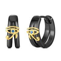 wholesale 925 Sterling Silver Plated Black  Gold  Eye Of Horus Huggies For Men/Women-Eye of Horus