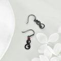 wholesale 925 Sterling Silver Black Snake with Red Rose Drop Earrings for Women-0-3