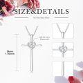 wholesale 925 Sterling Silver Heart-Shaped Cubic Zirconia Cross Pendant Necklace for Women-0-4