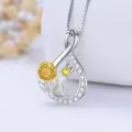 TOUPOP Sterling Silver Floral Pendant Necklace Birth Flower Jewelry Gifts-0-2