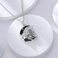 wholesale 925 Sterling Silver Crescent Moon Dragon Pendant Necklace for Women Men Gothic Style  48cm Chain Length-0-4