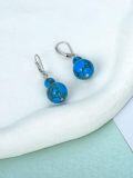 wholesale 925 Sterling Silver & Turquoise Bead Dangle Earrings, Hypoallergenic, Gift Box-0-3