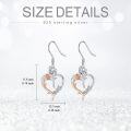 wholesale TOUPOP Rose Heart Earrings For Women Sterling Silver Butterfly Initial T Letter Drop Dangle Earrings Anniversary Birthday Christmas Jewelry Gifts For Her Wife Girlfriend Mom -0-5