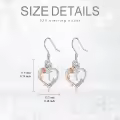 TOUPOP Sterling Silver Rose Heart Butterfly Initial T Letter Drop Dangle Earrings-0-5