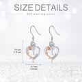 TOUPOP Sterling Silver Rose Heart Butterfly Initial T Letter Drop Dangle Earrings-0-5