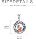 wholesale 925 Sterling Silver Rainbow Crystal Mother Daughter Pendant Necklaces I love you forever Gifts for Mom Grandmother-0-2