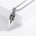 wholesale 925 Sterling Silver Dragon Head Arrowhead Pendant Necklace  Norse Viking Jewelry for Men & Women-0-1