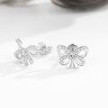 wholesale 925 Sterling Silver Butterfly Bow Cubic Zirconia Stud Earrings For Women-0-1