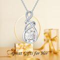 wholesale Birthstone Pendant Necklace 925 Sterling Silver Infinity Gemstone Necklace For Women Anniversary Birthday Gifts For Mom Wife Girlfriend Valentines Day Graduation Gifts For Her -0-2