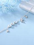 wholesale 925 Sterling Silver Evil Eye Palm Tree Starfish Shell Charm Anklet 925-0-2