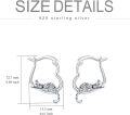 wholesale 925 Sterling Silver Hypoallergenic Leopard Animal Design Hoop Earrings for Women Girls  4cm Diameter-0-4