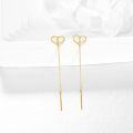 wholesale 14K Gold Heart Drop Earrings 14K Solid Gold Threaders for Women-0-1