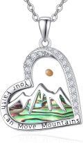 wholesale 925 Sterling Silver Heart-Shaped Mountain Pendant with Abalone Shell and Cubic Zirconia - Christian Faith Jewelry-0-0